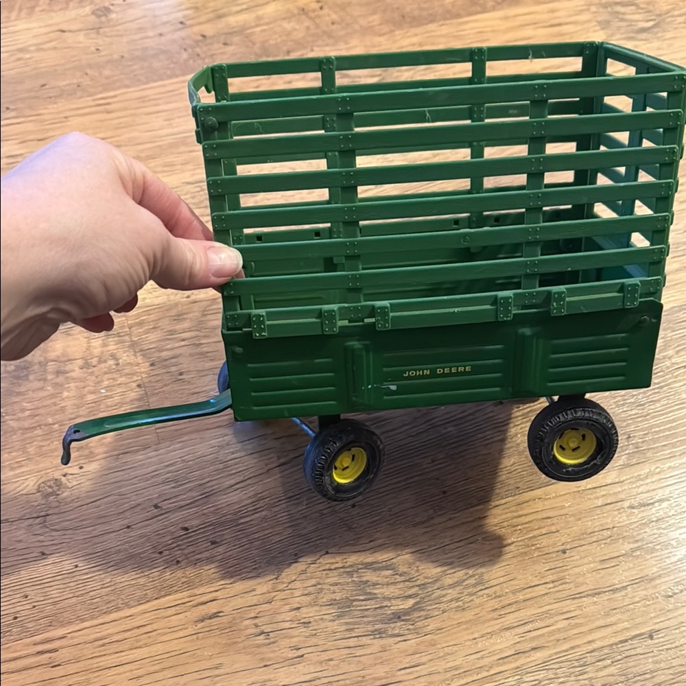 John Deere Toy Wagon with Slatted Sides and Tow Bar